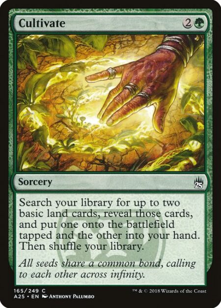 Cultivate - Search your library for up to two basic land cards