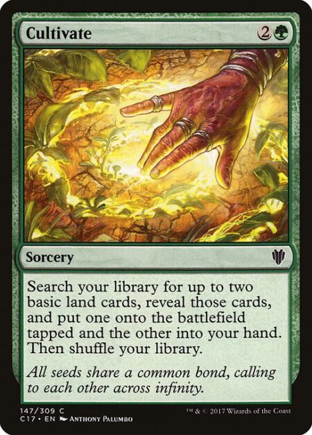 Cultivate - Search your library for up to two basic land cards