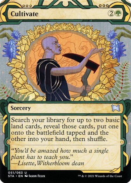 Cultivate - Search your library for up to two basic land cards