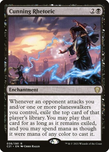 Cunning Rhetoric - Whenever an opponent attacks you and/or one or more planeswalkers you control