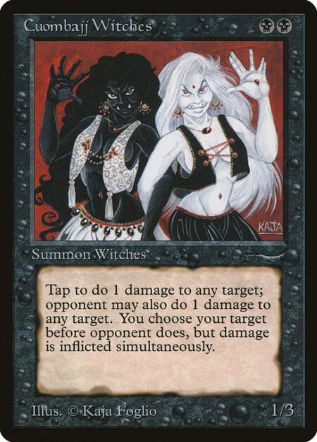 Cuombajj Witches - {T}: Cuombajj Witches deals 1 damage to any target and 1 damage to any target of an opponent's choice.