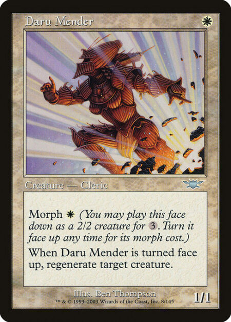 Daru Mender - Morph {W} (You may cast this card face down as a 2/2 creature for {3}. Turn it face up any time for its morph cost.)