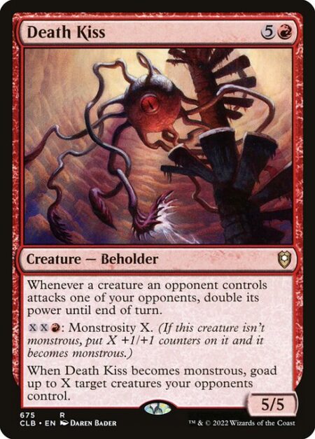 Death Kiss - Whenever a creature an opponent controls attacks one of your opponents