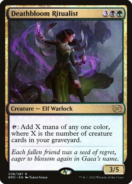 Deathbloom Ritualist - {T}: Add X mana of any one color
