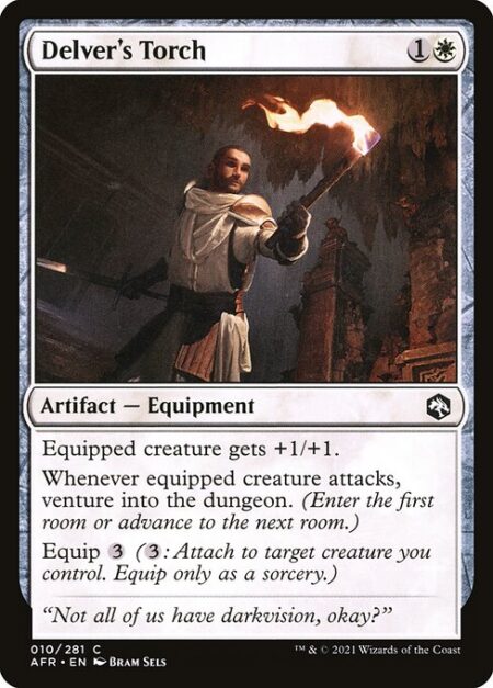 Delver's Torch - Equipped creature gets +1/+1.