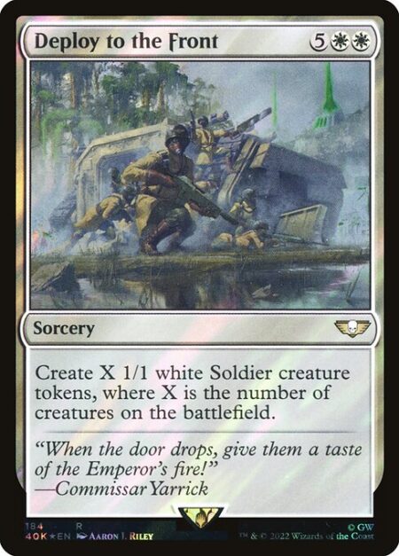 Deploy to the Front - Create X 1/1 white Soldier creature tokens