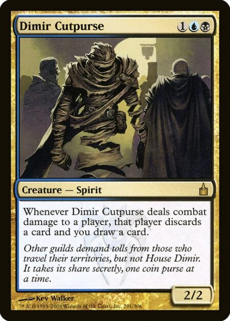 Dimir Cutpurse - Whenever Dimir Cutpurse deals combat damage to a player