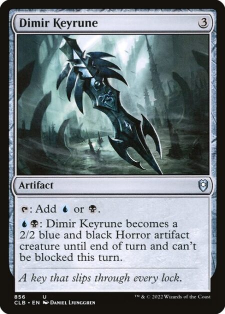 Dimir Keyrune - {T}: Add {U} or {B}.