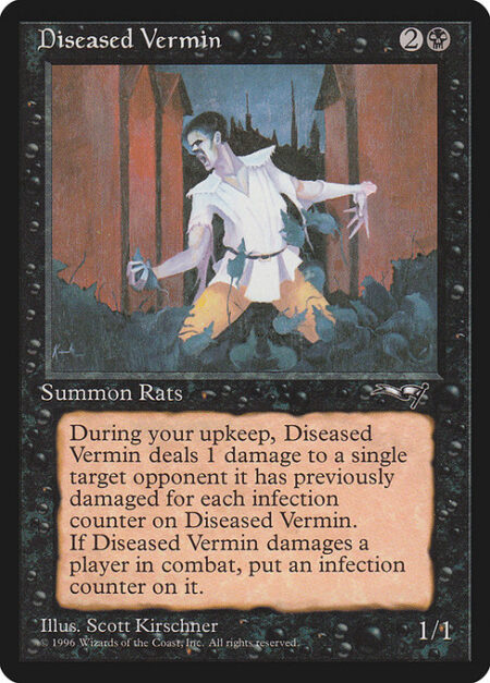 Diseased Vermin - Whenever Diseased Vermin deals combat damage to a player