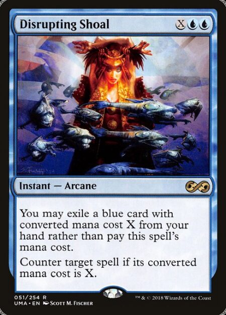 Disrupting Shoal - You may exile a blue card with mana value X from your hand rather than pay this spell's mana cost.