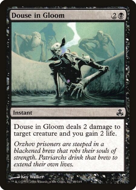 Douse in Gloom - Douse in Gloom deals 2 damage to target creature and you gain 2 life.