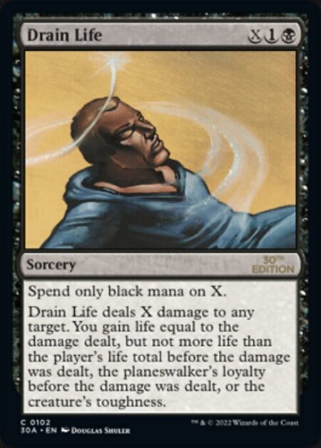 Drain Life - Spend only black mana on X.