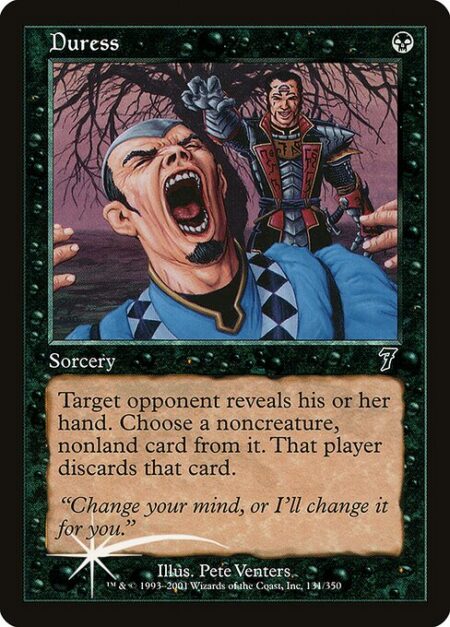 Duress - Target opponent reveals their hand. You choose a noncreature