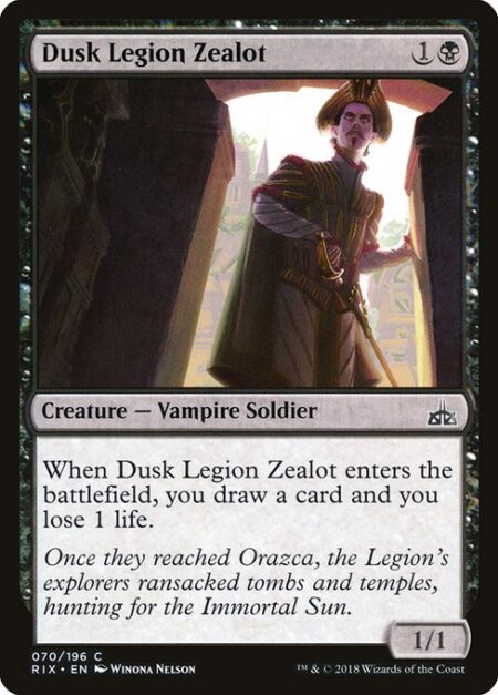 Dusk Legion Zealot - When Dusk Legion Zealot enters