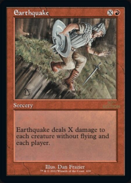 Earthquake - Earthquake deals X damage to each creature without flying and each player.