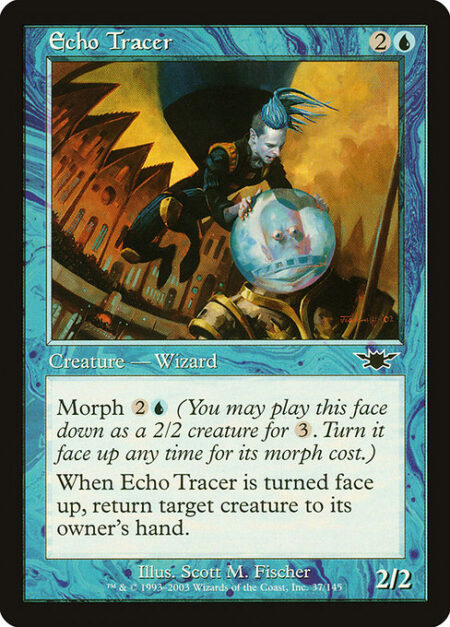 Echo Tracer - Morph {2}{U} (You may cast this card face down as a 2/2 creature for {3}. Turn it face up any time for its morph cost.)