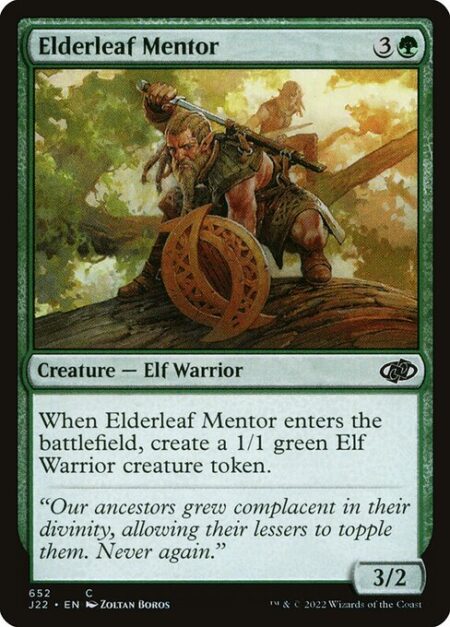 Elderleaf Mentor - When Elderleaf Mentor enters the battlefield