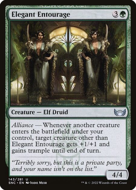 Elegant Entourage - Alliance — Whenever another creature enters the battlefield under your control