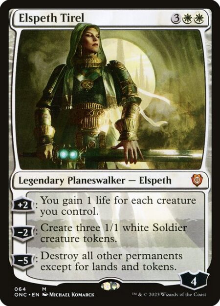 Elspeth Tirel - +2: You gain 1 life for each creature you control.