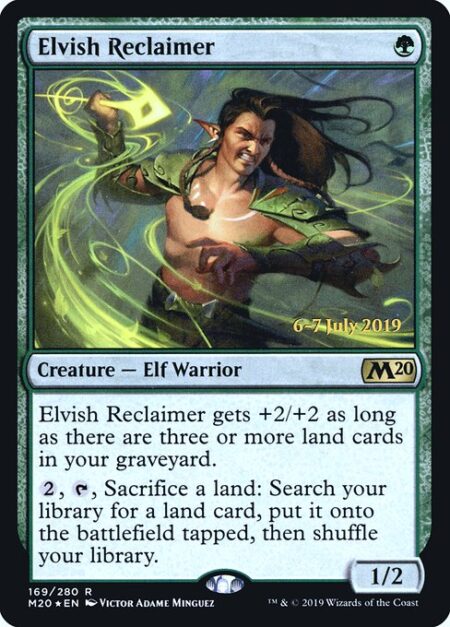 Elvish Reclaimer - Elvish Reclaimer gets +2/+2 as long as there are three or more land cards in your graveyard.