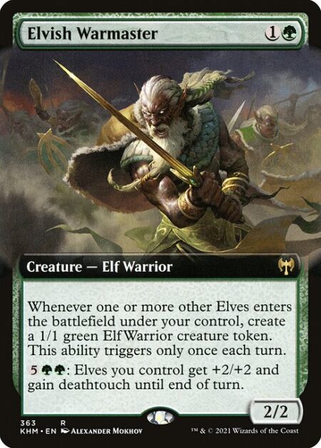 Elvish Warmaster - Whenever one or more other Elves enter the battlefield under your control