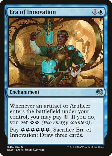 Era of Innovation - Whenever an artifact or Artificer enters the battlefield under your control