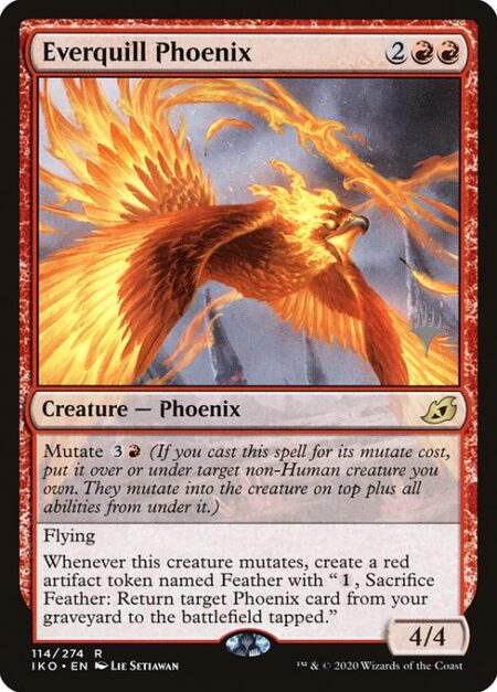 Everquill Phoenix - Mutate {3}{R} (If you cast this spell for its mutate cost