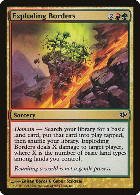 Exploding Borders - Domain — Search your library for a basic land card