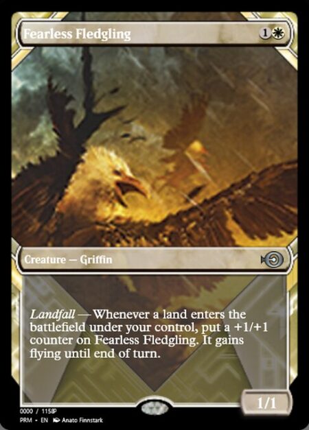 Fearless Fledgling - Landfall — Whenever a land enters the battlefield under your control