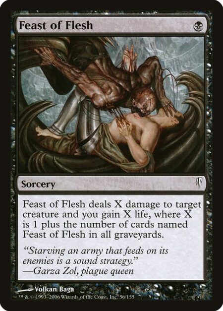 Feast of Flesh - Feast of Flesh deals X damage to target creature and you gain X life