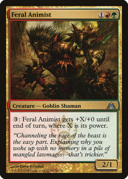 Feral Animist - {3}: Feral Animist gets +X/+0 until end of turn