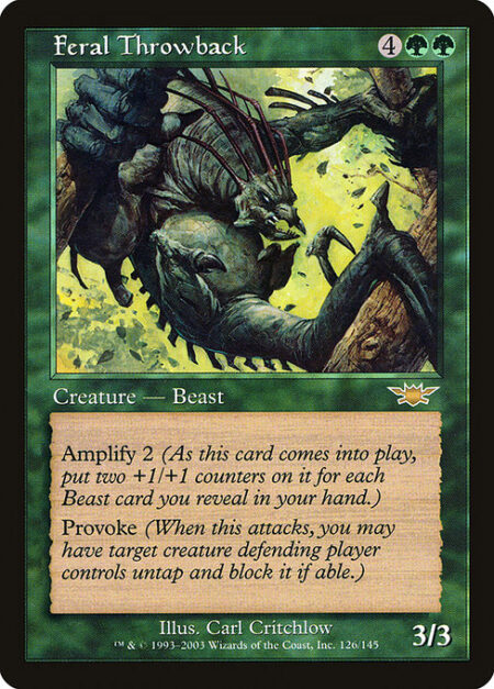 Feral Throwback - Amplify 2 (As this creature enters the battlefield