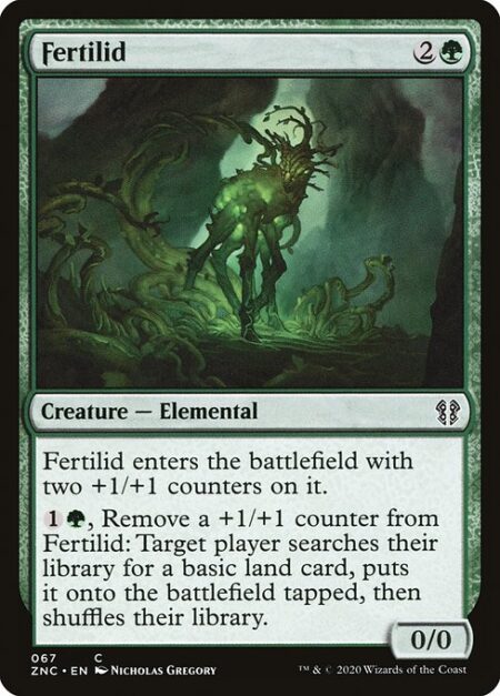 Fertilid - Fertilid enters the battlefield with two +1/+1 counters on it.