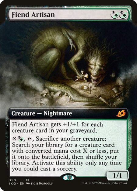 Fiend Artisan - Fiend Artisan gets +1/+1 for each creature card in your graveyard.