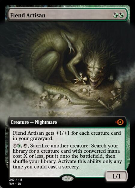 Fiend Artisan - Fiend Artisan gets +1/+1 for each creature card in your graveyard.