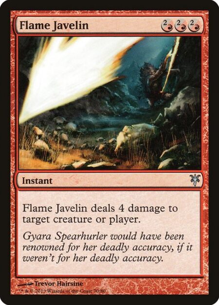 Flame Javelin - ({2/R} can be paid with any two mana or with {R}. This card's mana value is 6.)