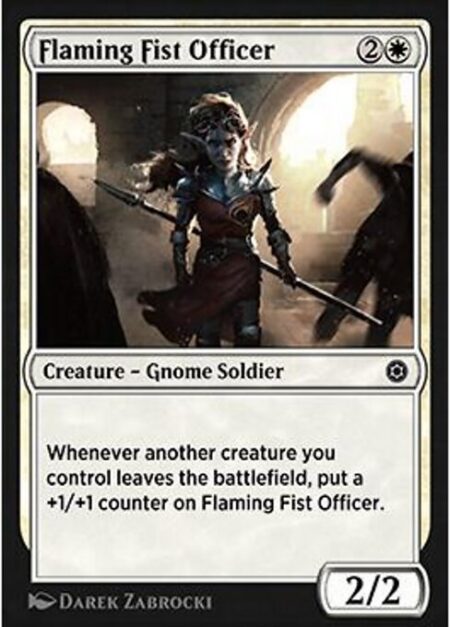 Flaming Fist Officer - Whenever another creature you control leaves the battlefield