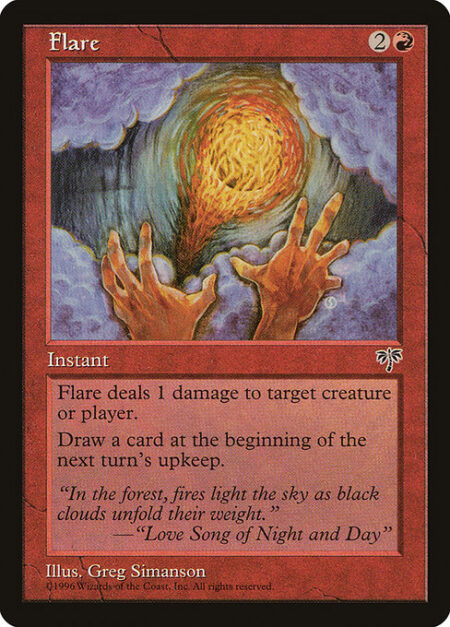 Flare - Flare deals 1 damage to any target.