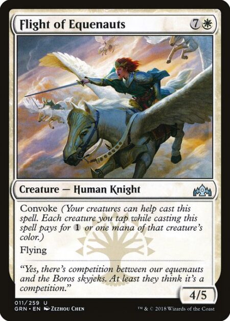 Flight of Equenauts - Convoke (Your creatures can help cast this spell. Each creature you tap while casting this spell pays for {1} or one mana of that creature's color.)