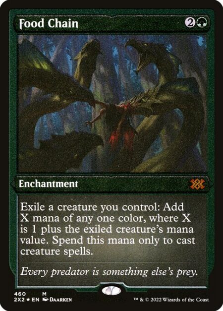 Food Chain - Exile a creature you control: Add X mana of any one color