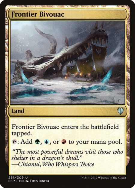 Frontier Bivouac - Frontier Bivouac enters the battlefield tapped.