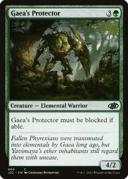 Gaea's Protector - Gaea's Protector must be blocked if able.
