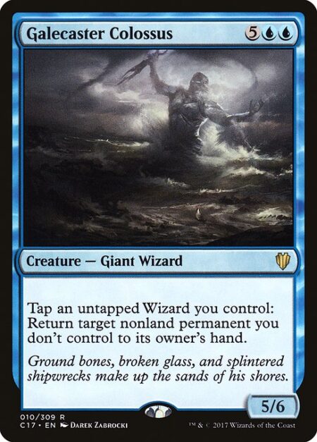 Galecaster Colossus - Tap an untapped Wizard you control: Return target nonland permanent you don't control to its owner's hand.