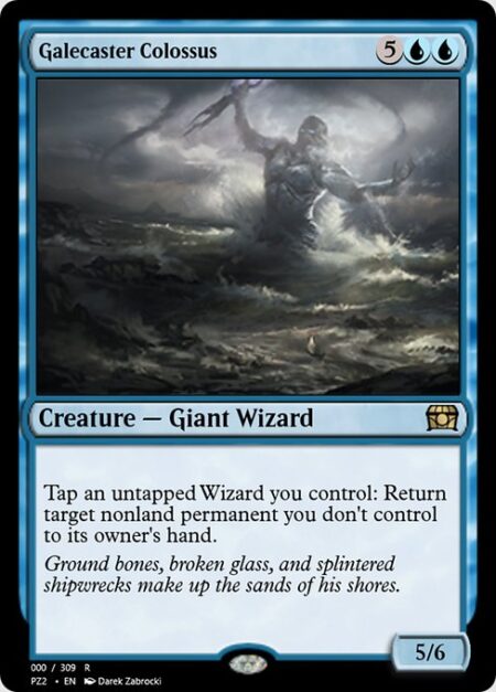 Galecaster Colossus - Tap an untapped Wizard you control: Return target nonland permanent you don't control to its owner's hand.