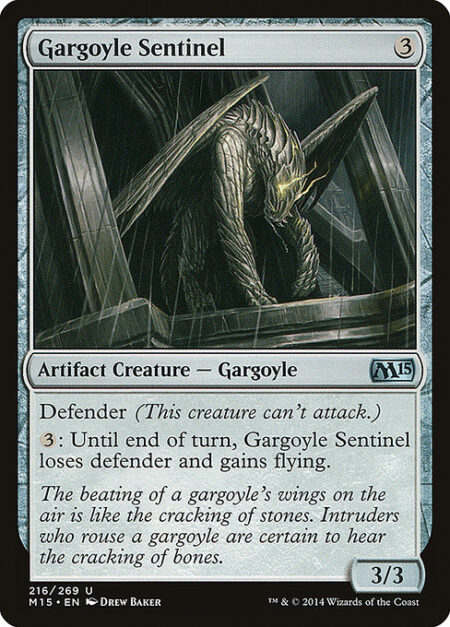 Gargoyle Sentinel - Defender (This creature can't attack.)