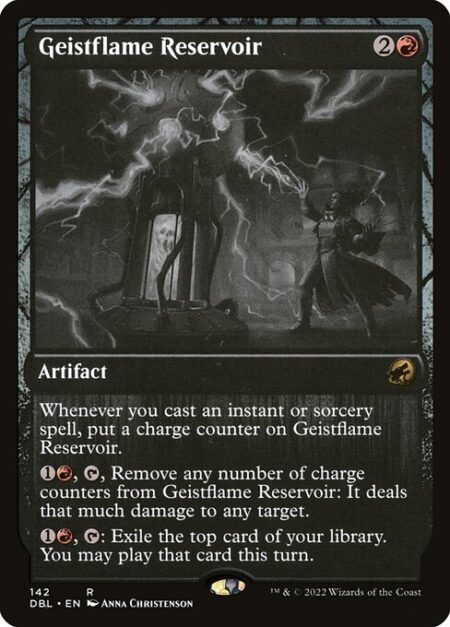 Geistflame Reservoir - Whenever you cast an instant or sorcery spell