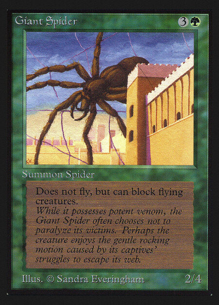 Giant Spider - Reach (This creature can block creatures with flying.)