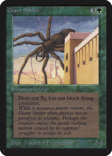 Giant Spider - Reach (This creature can block creatures with flying.)