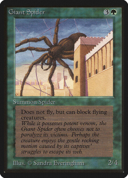 Giant Spider - Reach (This creature can block creatures with flying.)