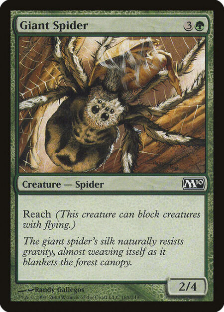 Giant Spider - Reach (This creature can block creatures with flying.)